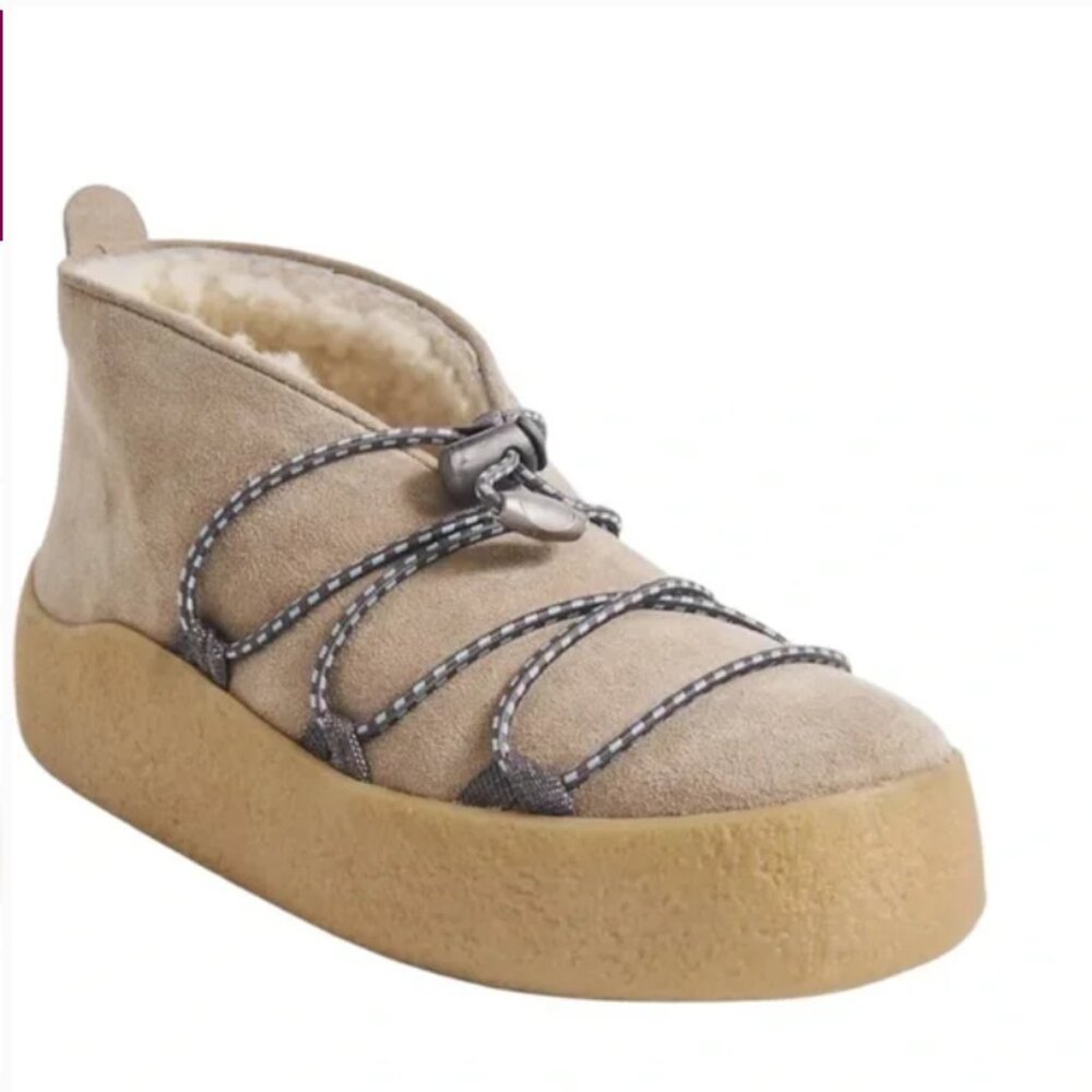 NEW Snowdrop Micro Genuine Leather & Sheepskin Boot in Dustbunny BOX 268 4J2